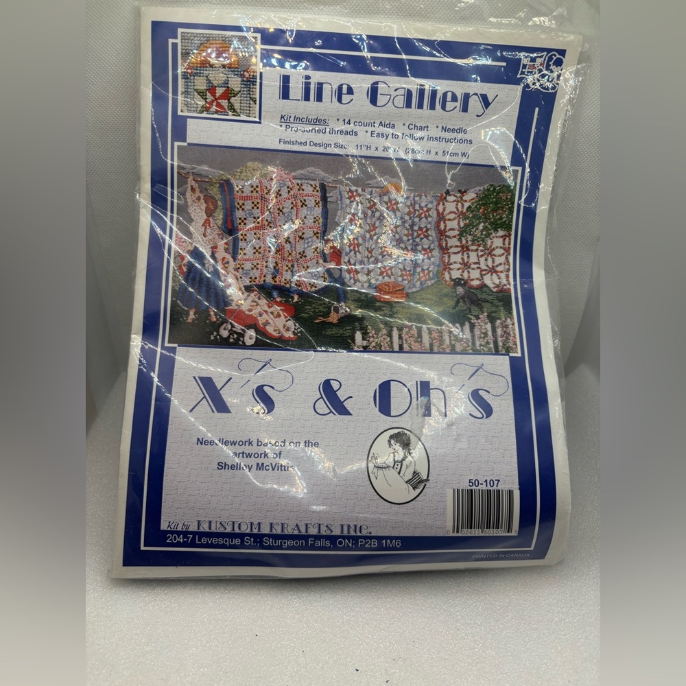 Kustom Krafts Needlepoint kit #50107 Line Gallery X's & Oh's By Shelley McVittie